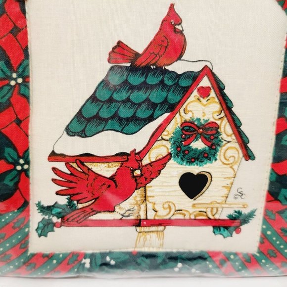 VTG 2 Scented Holiday Christmas Red Cardinal Bird Birdhouse Oven Pot Holders - Picture 2 of 4